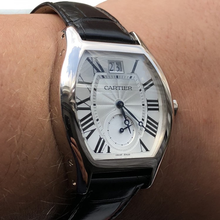Cartier Tortue XLarge White Gold Date Small Seconds Limited Edition W1556233