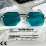 Chrome Hearts Hole Shot BS-S S-412 Brushed Silver-Sun Aquamarine