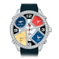 Jacob & Co. Five Time Zones 40 mm Steel & Diamonds 3,25 ct