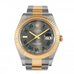 Rolex Datejust 41 II Wimbledon Grey Dial and Green Roman Numerals Gold 116333