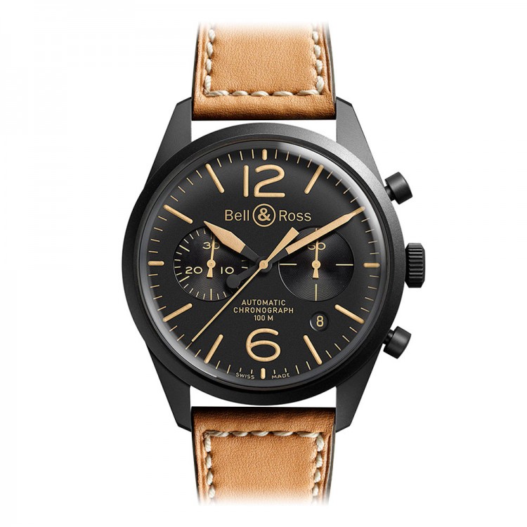 Bell & Ross BR 126 Heritage Chronograph Automatic 42 Black Dial Ref. BR 126-94-SC