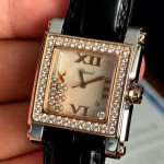 Chopard Happy Sport II Square Diamonds Rose Gold Mother of Pearl Dial Ref. 278497-9002