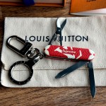 Louis Vuitton x Supreme x Victorinox Collaboration Pocket Knife Key Ring Red/White SV MP2070