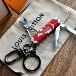 Louis Vuitton x Supreme x Victorinox Collaboration Pocket Knife Key Ring Red/White SV MP2070