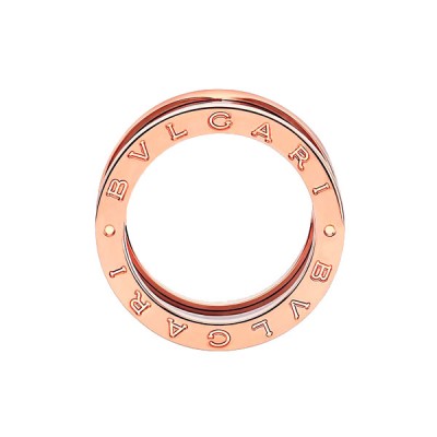 Кольцо Bvlgari B.zero1 черная керамика, розовое золото 750