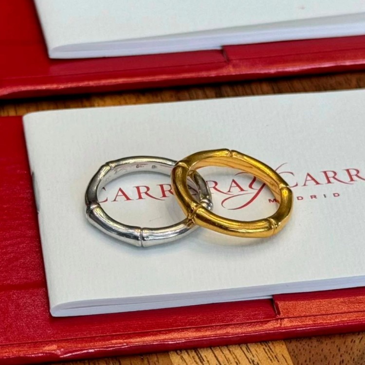 Оригинальные Кольца Carrera & Carrera Bamboo Ring Yellow and White Gold 18k Оригинальные Кольца Carrera & Carrera Bamboo Ring Yellow and White Gold 18k